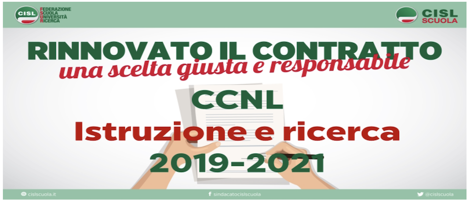 FIRMATO DEFINITIVAMENTE IL CCNL ISTRUZIONE E RICERCA PER IL TRIENNIO 2019-21. UNA SCELTA GIUSTA E RESPONSABILE