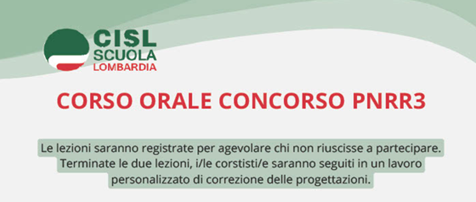 CORSO DI PREPARAZIONE ALLA PROVA ORALE/PRATICA  CONCORSO PNRR3