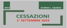 Cessazione dal servizio 1° Settembre Cessazione dal servizio 1° Settembre
