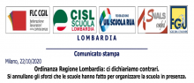 Comunicato Stampa su ordinanza regionale