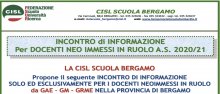 Incontro di formazione neo immessi in ruolo 2020-21