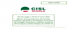 Decreto "Cura Italia", schede di lettura della CISL Scuola Decreto "Cura Italia", schede di lettura della CISL Scuola